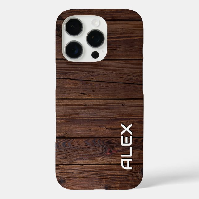 Funda iPhone 16 Pro Paneles naturales de madera - Patrón horizontal de (Reverso )