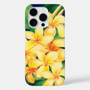 Funda iPhone 16 Pro Paraíso tropical Plumeria Ilustracion Hawái C