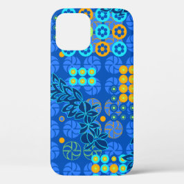 Funda iPhone 16 Pro Parque Goldengate Vintage Psychedelic Floral Royal