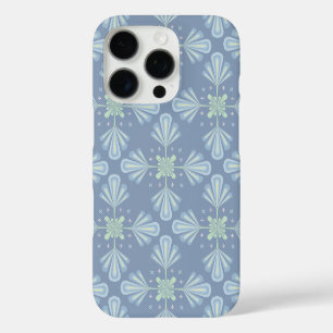 Funda iPhone 16 Pro Patrón abstracto floral azul