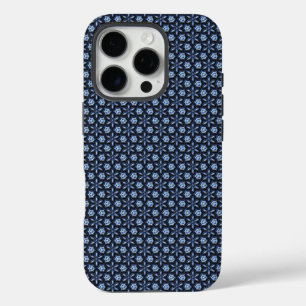 Funda iPhone 16 Pro Patrón azul ordenado