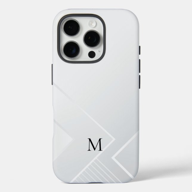 Funda iPhone 16 Pro Patrón Blanco Moderno (Reverso )