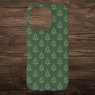 Funda iPhone 16 Pro Patrón de árbol de Navidad verde