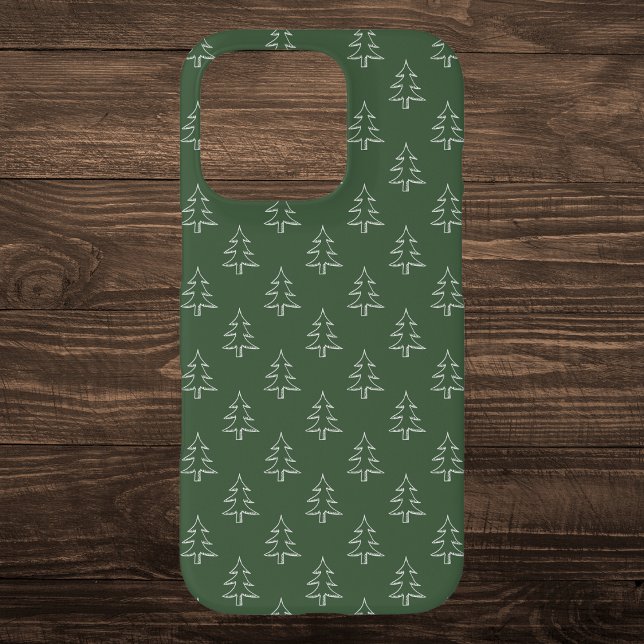 Funda iPhone 16 Pro Patrón de árbol de Navidad verde (Subido por el creador)