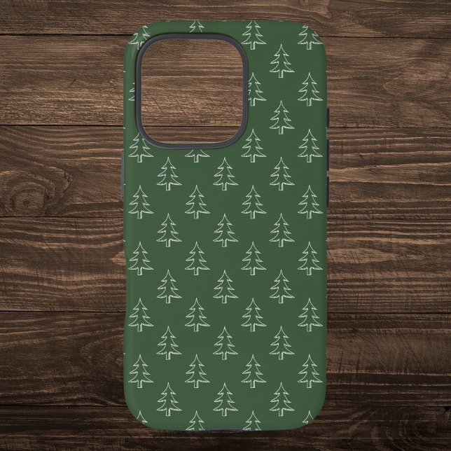 Funda iPhone 16 Pro Patrón de árbol de Navidad verde (Subido por el creador)