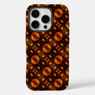 Funda iPhone 16 Pro Patrón de Arte Abstracto Elegante Boho Moderno Dor
