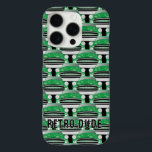Funda iPhone 16 Pro Patrón de auto clásico de Green Retro Sweet<br><div class="desc">Patrón de coche retro-verde dulce clásico con nombre o cita corta</div>