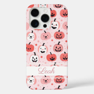Funda iPhone 16 Pro Patrón de calabaza de color de agua con nombre