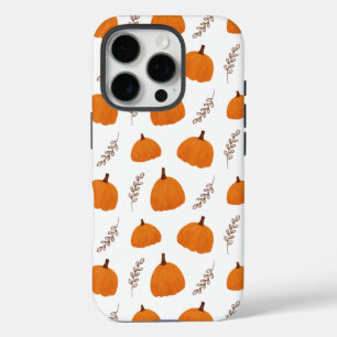 Funda iPhone 16 Pro Patrón de calabaza de otoño