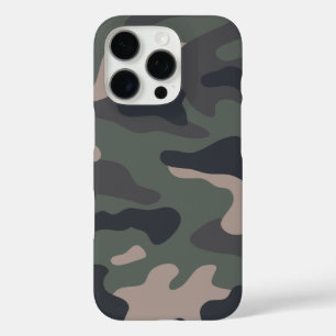 Funda iPhone 16 Pro Patrón de camo verde moderno