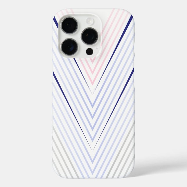 Funda iPhone 16 Pro Patrón de cheurón en fondo blanco (Reverso )