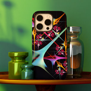 Funda iPhone 16 Pro Patrón de color de arte de color rosa floral moder