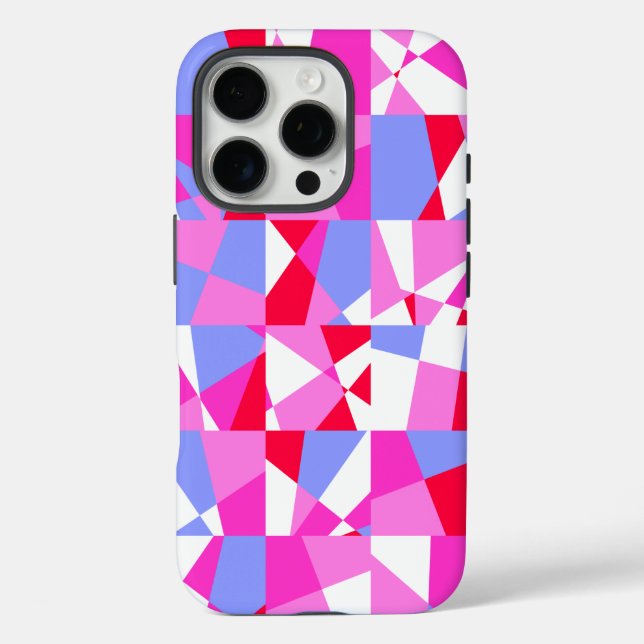 Funda iPhone 16 Pro Patrón de cuadrado geométrico de moda (Reverso )