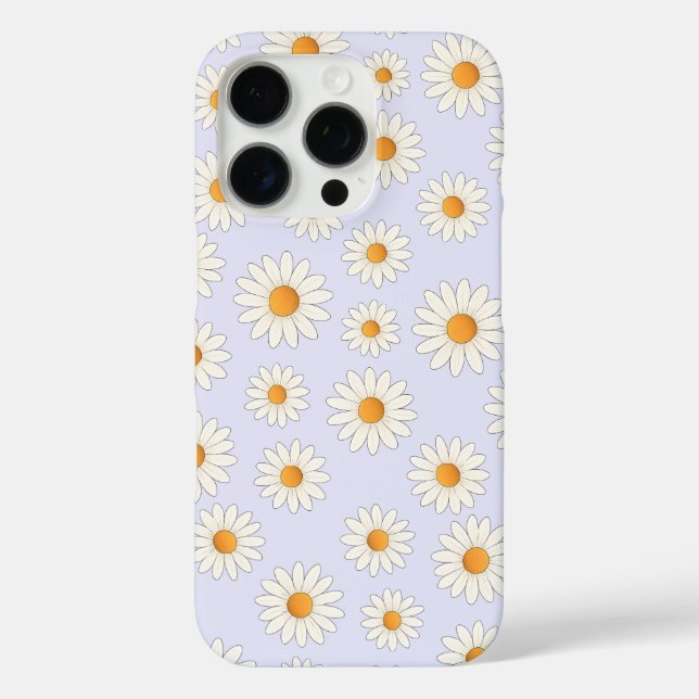 Funda iPhone 16 Pro Patrón de flores de margarita de moda - Diseñador  (Reverso )