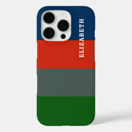 Funda iPhone 16 Pro Patrón de franjas verdes Naranja azul personalizad