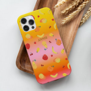 Funda iPhone 16 Pro Patrón de frutas de Naranja amarillo con tinta de 