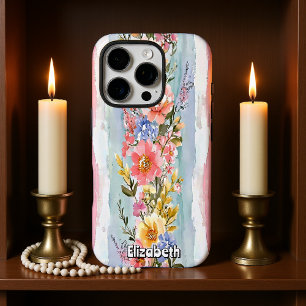Funda iPhone 16 Pro Patrón de Garland floral de acuarela