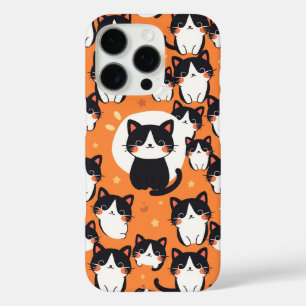 Funda iPhone 16 Pro Patrón de gato adorable