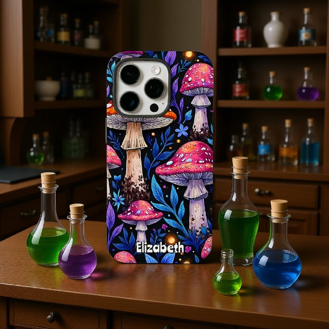 Funda iPhone 16 Pro Patrón de hongos psicodélicos (Subido por el creador)