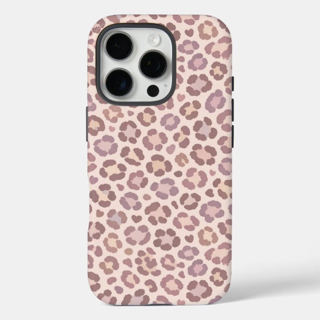 Funda iPhone 16 Pro Patrón de leopardo femenino (Reverso )