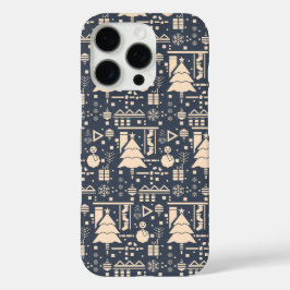 Funda iPhone 16 Pro Patrón de Navidades geométricos