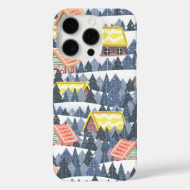 Funda iPhone 16 Pro Patrón de pueblo de Navidades Snowley