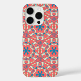 Funda iPhone 16 Pro Patrón de Pug rojo coral moderno 