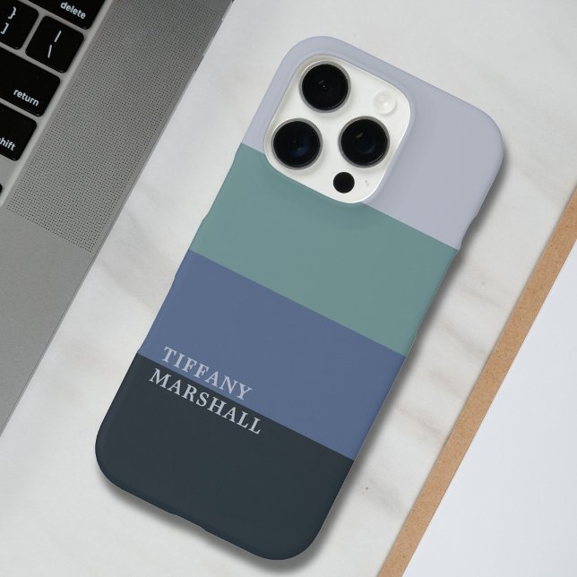 Funda iPhone 16 Pro Patrón de rayas azules y grises (Subido por el creador)