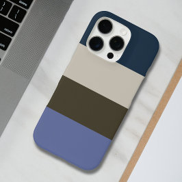 Funda iPhone 16 Pro Patrón de rayas azules y marrones
