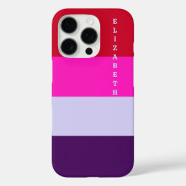 Funda iPhone 16 Pro Patrón de rayas rojas, rosadas y púrpura