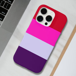 Funda iPhone 16 Pro Patrón de rayas rojas, rosadas y púrpura