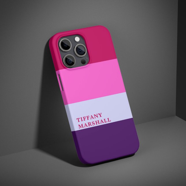 Funda iPhone 16 Pro Patrón de rayas rosadas y púrpuras en bolsa (Subido por el creador)