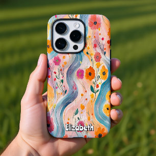 Funda iPhone 16 Pro Patrón de río floral