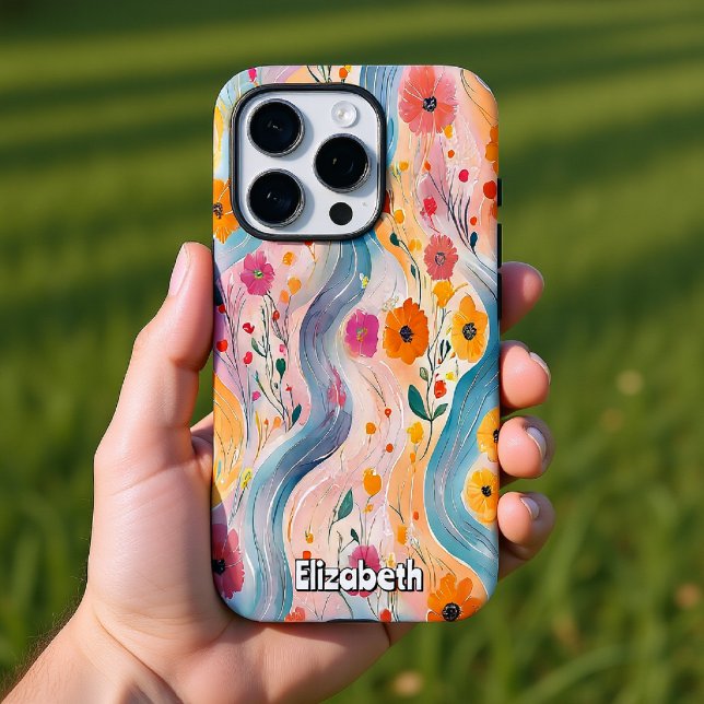 Funda iPhone 16 Pro Patrón de río floral (Subido por el creador)