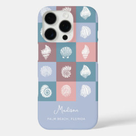 Funda iPhone 16 Pro Patrón de sellos de nombres y ubicaciones personal