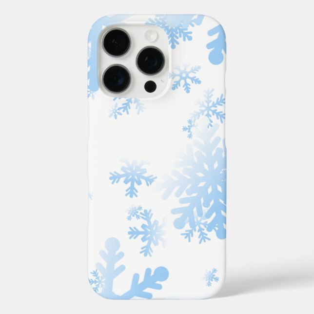 Funda iPhone 16 Pro Patrón de Snowmans y Snowflakes Seamless (Reverso )