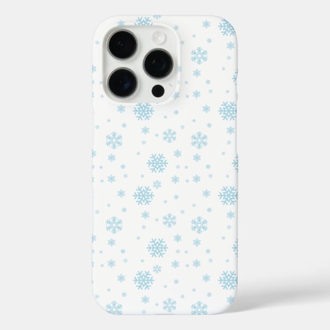 Funda iPhone 16 Pro Patrón de Snowmans y Snowflakes Seamless (Reverso )