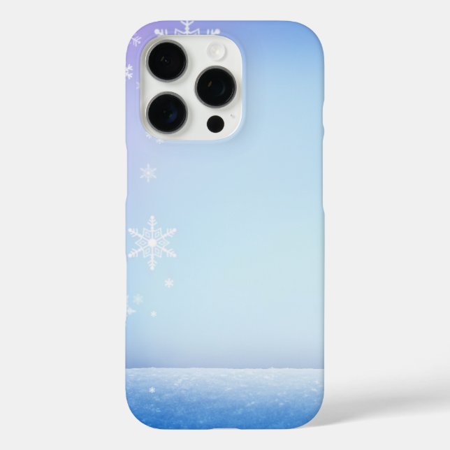 Funda iPhone 16 Pro Patrón de Snowmans y Snowflakes Seamless (Reverso )