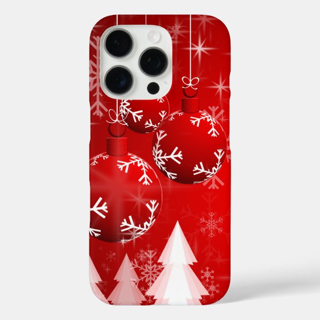 Funda iPhone 16 Pro Patrón de Snowmans y Snowflakes Seamless (Reverso )
