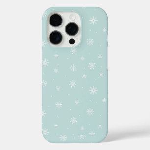 Funda iPhone 16 Pro Patrón de Snowmans y Snowflakes Seamless