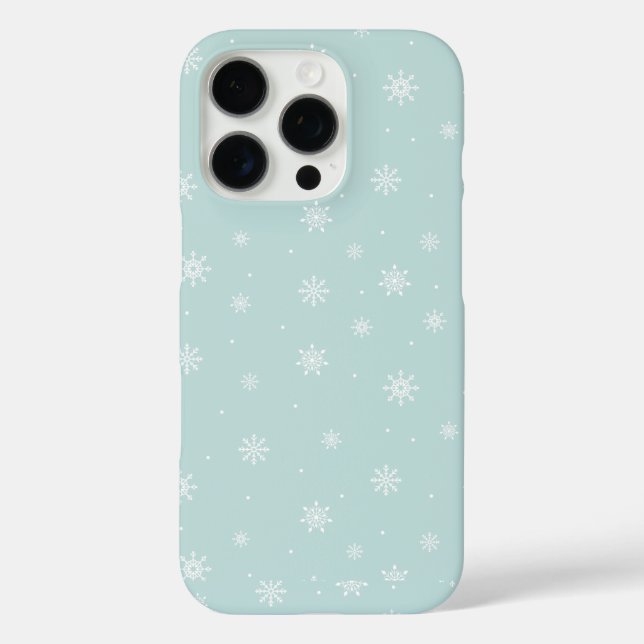 Funda iPhone 16 Pro Patrón de Snowmans y Snowflakes Seamless (Reverso )