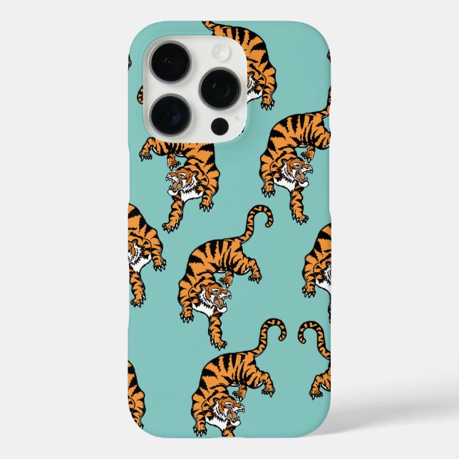 Funda iPhone 16 Pro Patrón de tigres de Asia (Reverso )