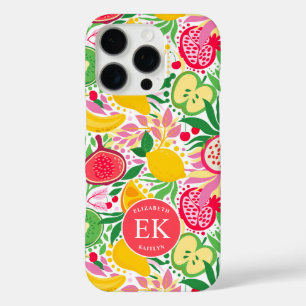 Funda iPhone 16 Pro Patrón de verano de color acuático monograma de fr
