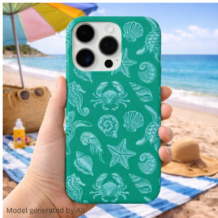 Funda iPhone 16 Pro Patrón de Vida Oceánica - Estética Marina
