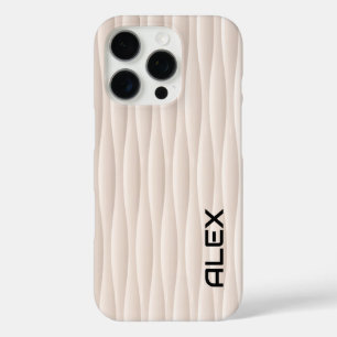 Funda iPhone 16 Pro Patrón de Wavey Blanco - Diseño abstracto Minimali