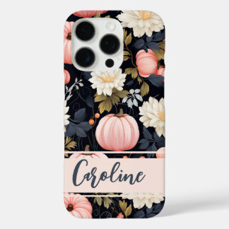 Funda iPhone 16 Pro Patrón elegante de caída de calabaza