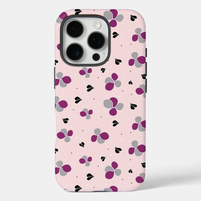 Funda iPhone 16 Pro Patrón floral (Reverso )