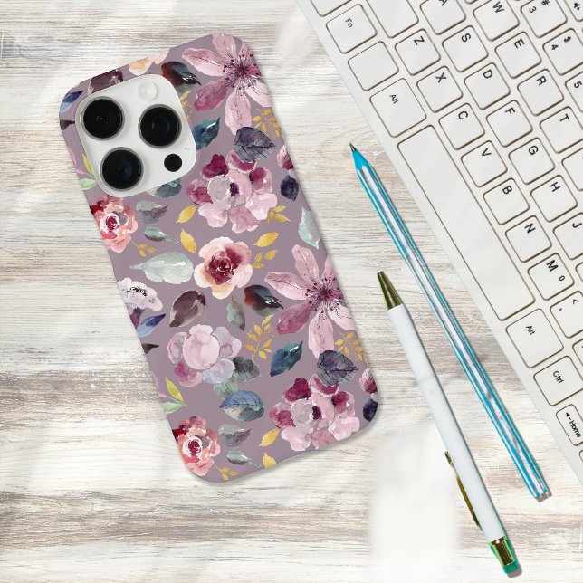 Funda iPhone 16 Pro Patrón floral de lila (Subido por el creador)