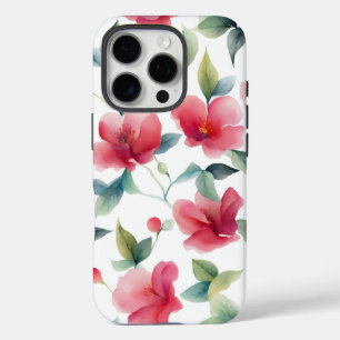 Funda iPhone 16 Pro Patrón floral rojo oxidado