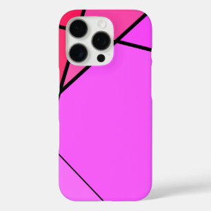 Funda iPhone 16 Pro Patrón geométrico de moda en rosa y rojo